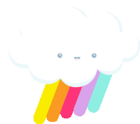 Cloud Rainbow Sticker - Cloud Rainbow Rain Stickers
