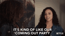 Its Kind Of Like Our Coming Out Party Moe Truax GIF - Its Kind Of Like Our Coming Out Party Moe Truax Kiana Madeira GIFs