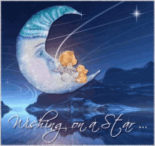 night wishing on a star moon night wishing on a star moon