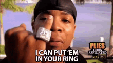 plies atlantic studios i can put em in your ring bling iced out hip hop jewelry