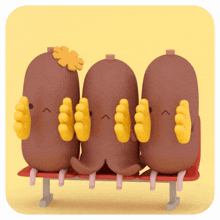 sausage family daily cute clap