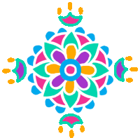 Colourful Rangoli Morphs Sticker - Diwali Sparkles Colorful Designs Stickers
