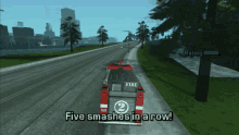 gta grand theft auto gta lcs gta one liners five smashes in a row