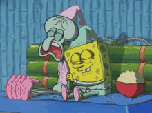 crying squidward spongebob squarepants emotional watching movie