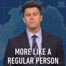 More Like A Regular Person Colin Jost GIF - More Like A Regular Person Colin Jost Saturday Night Live GIFs