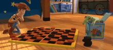 toy story woody checkers game time thinking