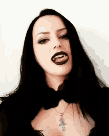 gothic girl goth girl vampire girl black lips black hair