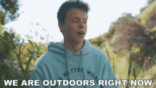 We Are Outdoors Right Now Carson Lueders GIF - We Are Outdoors Right Now Carson Lueders We Are Out Of The House Right Now GIFs