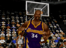 Shaq On The Attack! GIF - Game Pixel Lakers GIFs