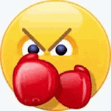 kick butt smiley emoji boxing