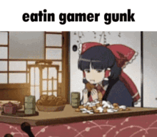 Touhou Reimu GIF - Touhou Reimu Eatin Gamer Gunk GIFs