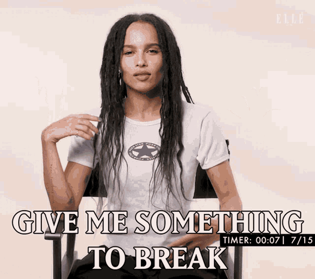 Give me something to break zoe kravitz gif give me something to break