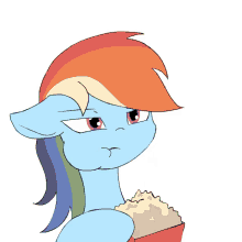 rainbow dash popcorn eating chewing