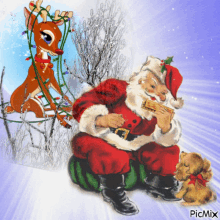 Santa Claus Day And Night GIF - Santa Claus Day And Night Reindeer GIFs