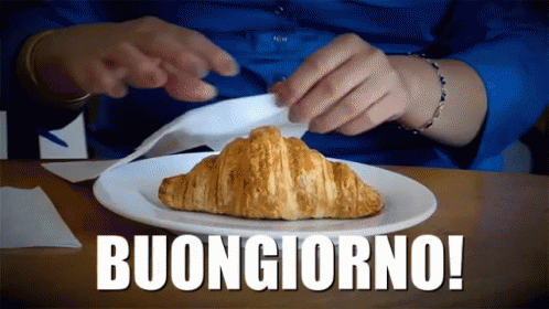 Cornetti Cornetto Colazione Buongiorno Colazione Italiana Pappa Cappuccino GIF - Croissant Breakfast Italian Breakfast GIFs