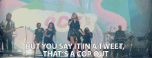 but you say it in a tweet thats a cop out taylor swift city of lover you tweeted about it thats an excuse