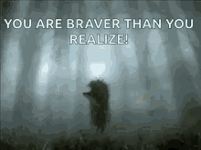 hedgehog in the fog fog walking candle you are braver than you realize