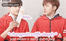 Ahhh-changminsniffs Deeplyaand Makes A Really Dumb Face.Gif GIF - Ahhh-changminsniffs Deeplyaand Makes A Really Dumb Face Wang Zhelin Clothing GIFs