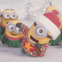 Minions Desean Feliz Navidad GIF - Feliz Navidad Minions Christmas Spirit GIFs