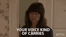 Your Voice Kind Of Carries Judy Hale GIF - Your Voice Kind Of Carries Judy Hale Linda Cardellini GIFs