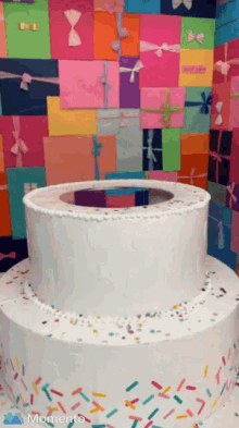 Big Cake Surprise GIF - Big Cake Surprise Gift GIFs
