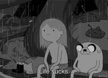 Life Sucks Adventure Time GIF - Life Sucks Adventure Time Raining GIFs