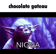 Yoda Chocolate Gateau GIF - Yoda Chocolate Gateau N Word GIFs