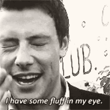 cory monteith glee i have some fluff in my eye