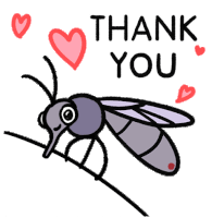 Mosquito Thank You Sticker - Mosquito Thank You Hearts Stickers