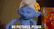 The Smurfs Vanity Smurf GIF - The Smurfs Vanity Smurf No Pictures Please GIFs