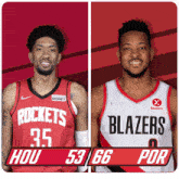 Houston Rockets (53) Vs. Portland Trail Blazers (66) Half-time Break GIF - Nba Basketball Nba 2021 GIFs