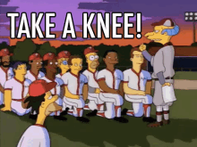Take A Knee GIF - The Simpsons Take A Knee Foorball GIFs
