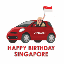 vincar happy birthday singapore national day red