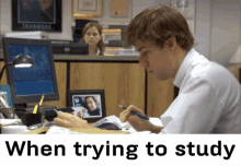 The Office When Trying To Study GIF - The Office When Trying To Study Sleeping At My Desk GIFs