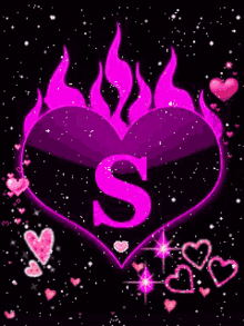 Letter S Burning Heart GIF - Letter S Burning Heart Heart GIFs