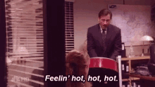 The Office Michael Scott GIF - The Office Michael Scott Feelin Hot Hot Hot GIFs