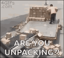 Double Throwing Boxes GIF - Double Throwing Boxes Are You Unpacking GIFs