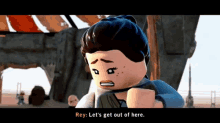 Lego Star Wars Rey GIF - Lego Star Wars Rey Lets Get Out Of Here GIFs