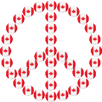 Canada Flag Peace Sign Joypixels Sticker - Canada Flag Peace Sign Peace Sign Joypixels Stickers