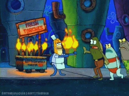 Spongebob Torches GIFs | Tenor