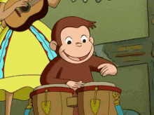 Monkey Drums GIF - Monkey Drums Curious George GIFs