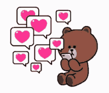 sending love messages hearts brown and cony brown