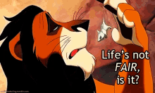 Life Isn'T Fair GIF - Lion King Scar Mice GIFs