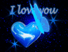 I Love You Blue Butterfly GIF - I Love You Blue Butterfly Butterfly GIFs