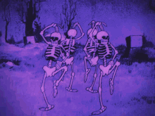 purple skeleton dancing aesthetic grunge