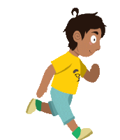 Boy Running Sticker - Boy Running Stickers