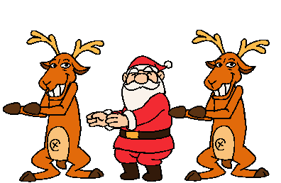Dancing Santa Sticker - Dancing Santa Reindeer Stickers