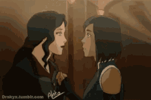 avatar korra make out asami kiss lesbian