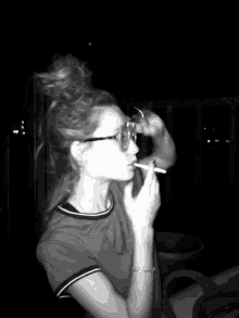 moody black and white smoking