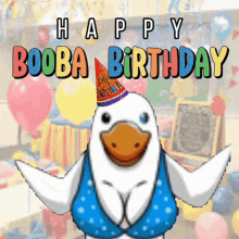Happy Birthday Happy Birthday Booba GIF - Happy Birthday Happy Birthday Booba Duck Booba GIFs